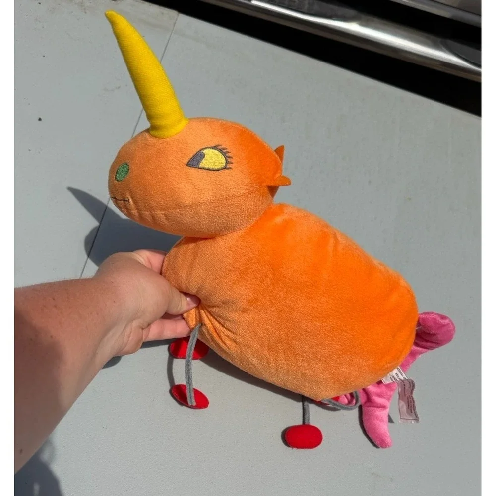 Ikea Sagoskatt Unicorn Horn Orange Yellow Pink Gray String Legs Plush 13